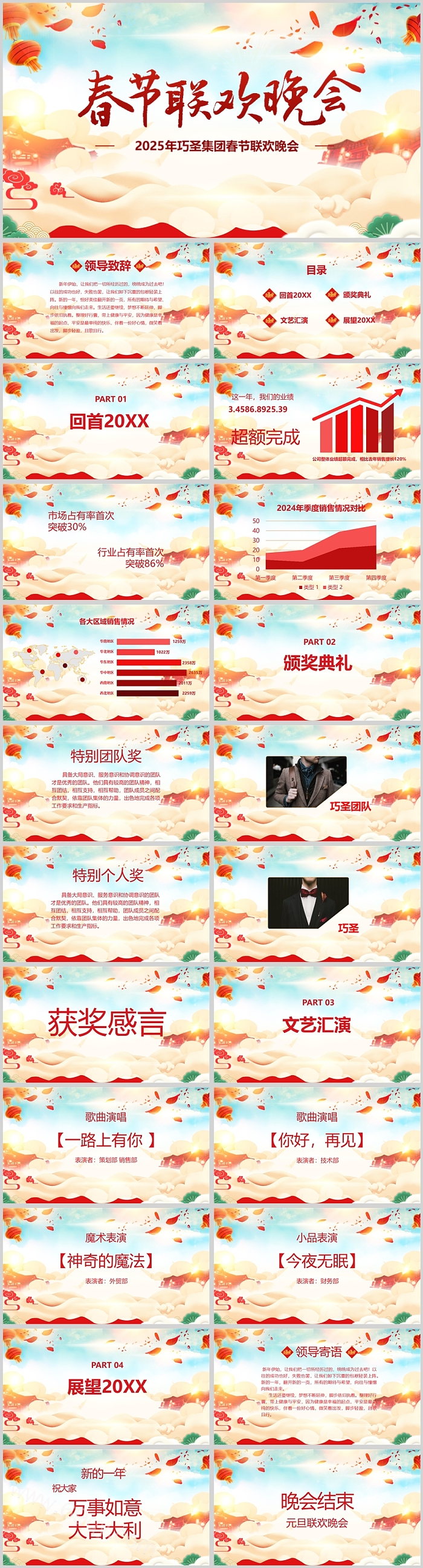 2025蛇年新年春节联欢晚会大公司年终盛典企业年会ppt课件