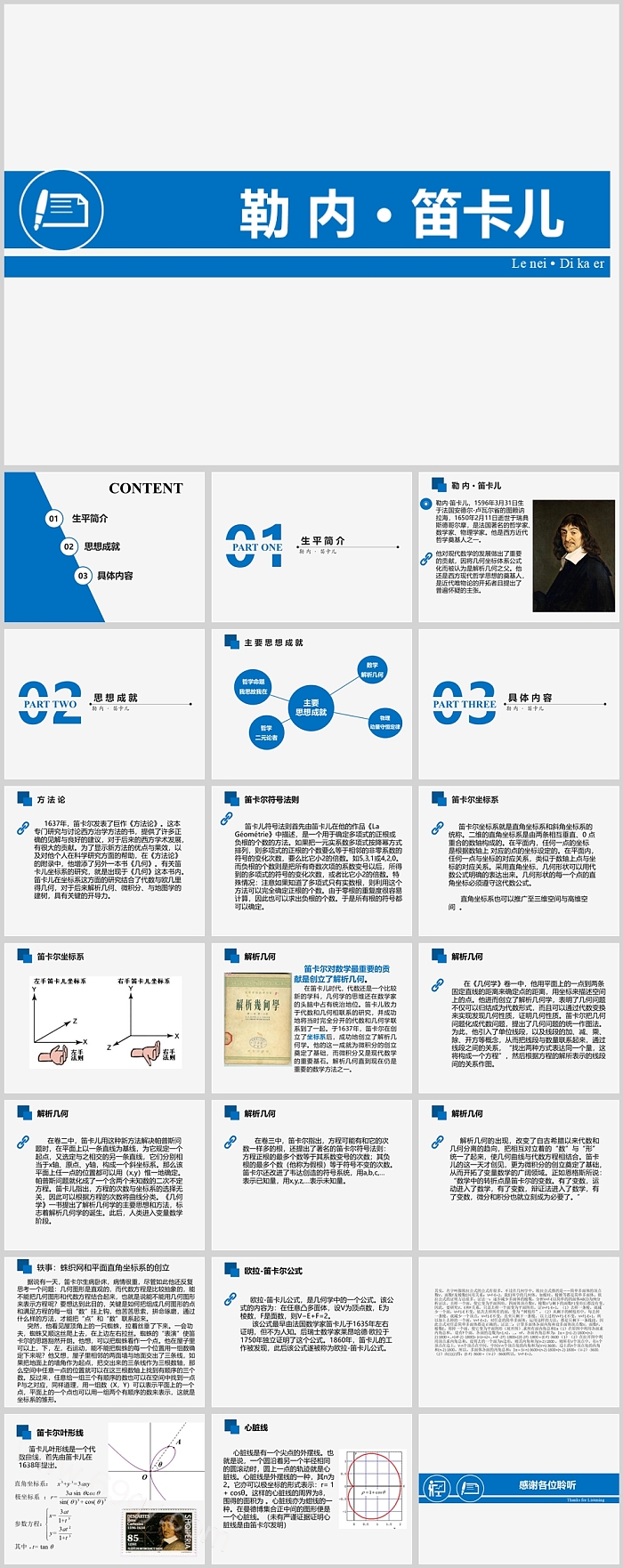 完整版著名哲学家数学家迪卡尔人物介绍ppt课件
