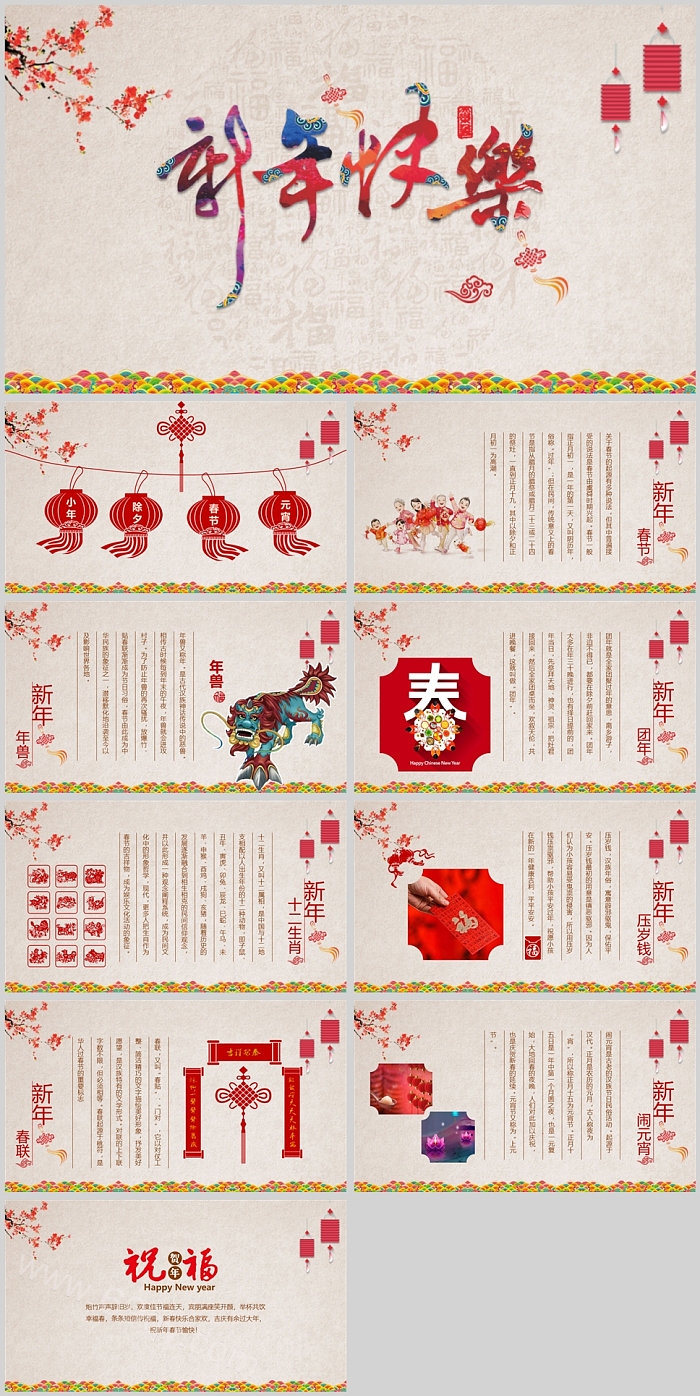 经典中小学生中国传统节日习俗介绍春节快乐民俗介绍PPT课件