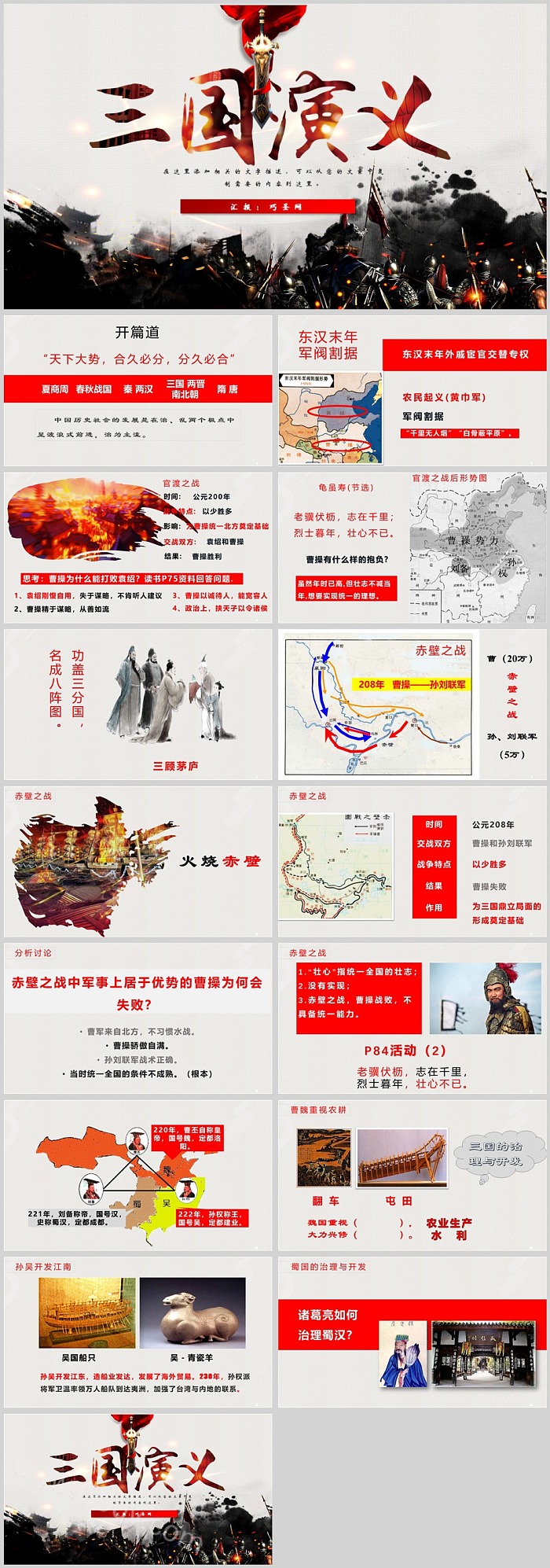 精华完整版《三国演义》经典四大名著导读公开课教学PPT课件