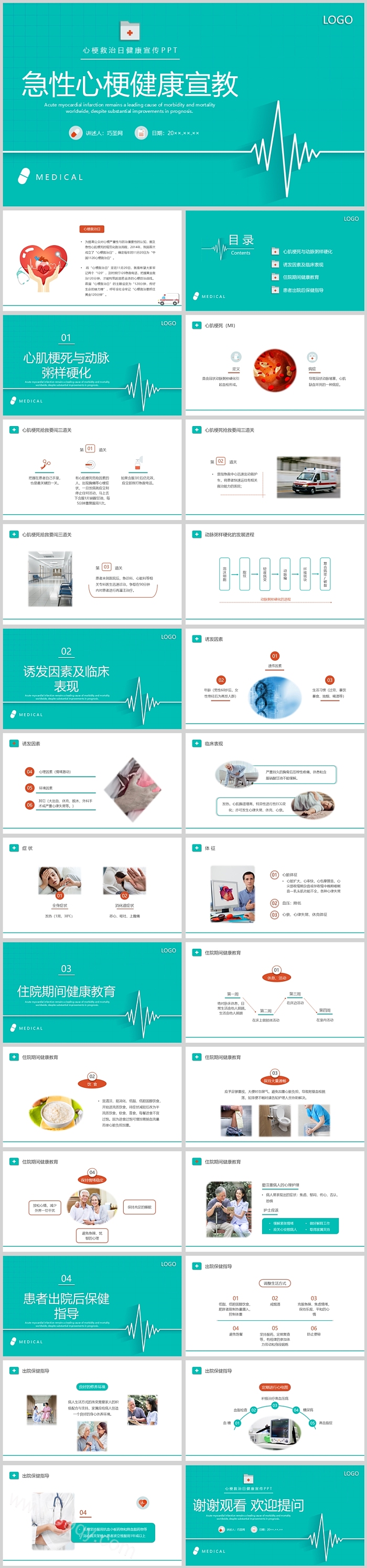 完整版医院心血管急性心梗健康宣教心梗救治日健康宣传ppt课件