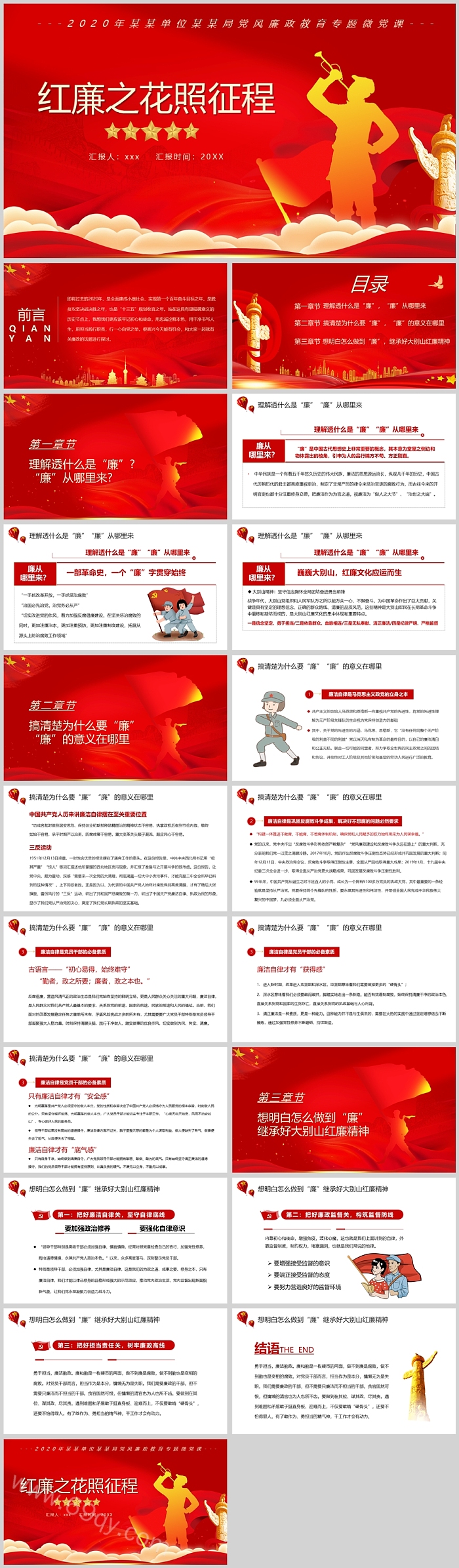 红色党政风红廉之花照征程 党风廉政教育专题微党课廉政宣传学习PPT课件