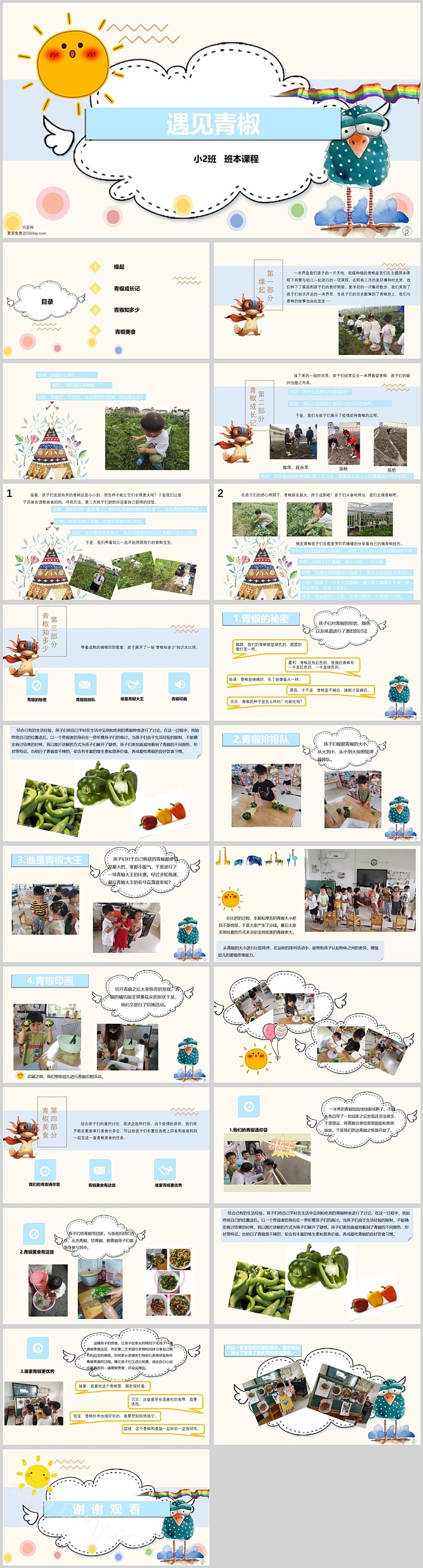 幼儿园中班小班班本课程《遇见青椒》22页课堂活动PPT课件