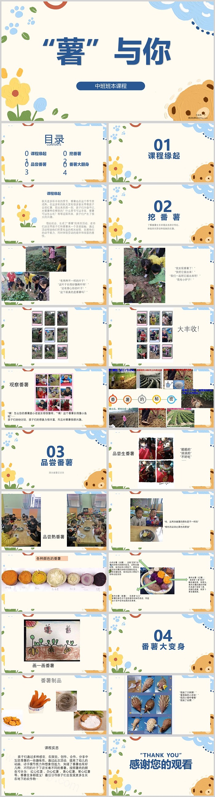 幼儿园中班班本课程《“薯”与你》23页红薯主题活动PPT课件