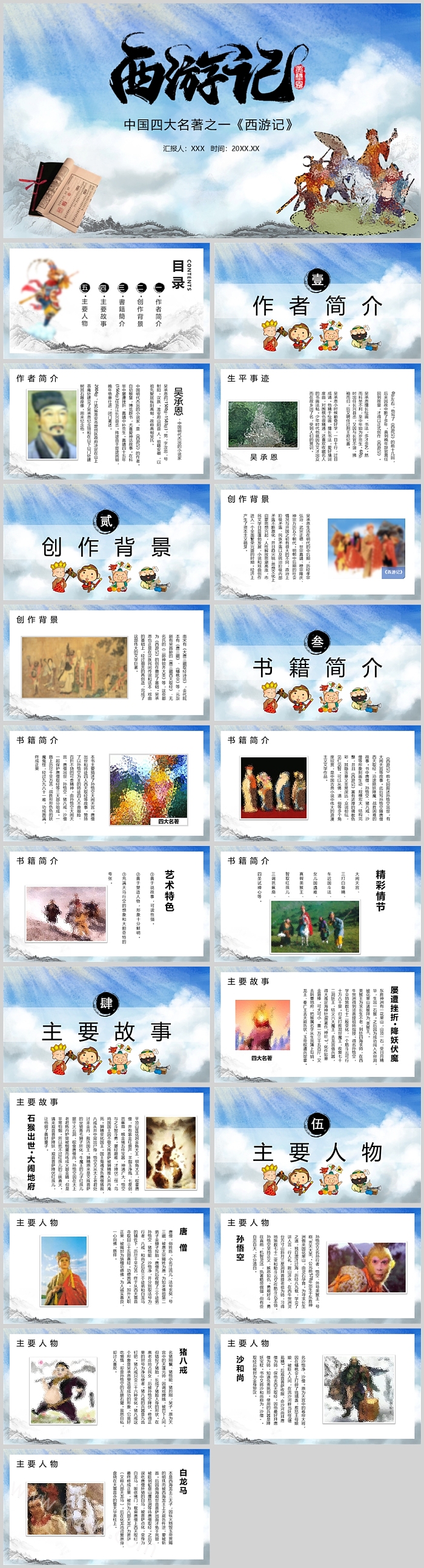 新版中小学生整本书阅读中国四大名著之一《西游记》读书介绍PPT课件