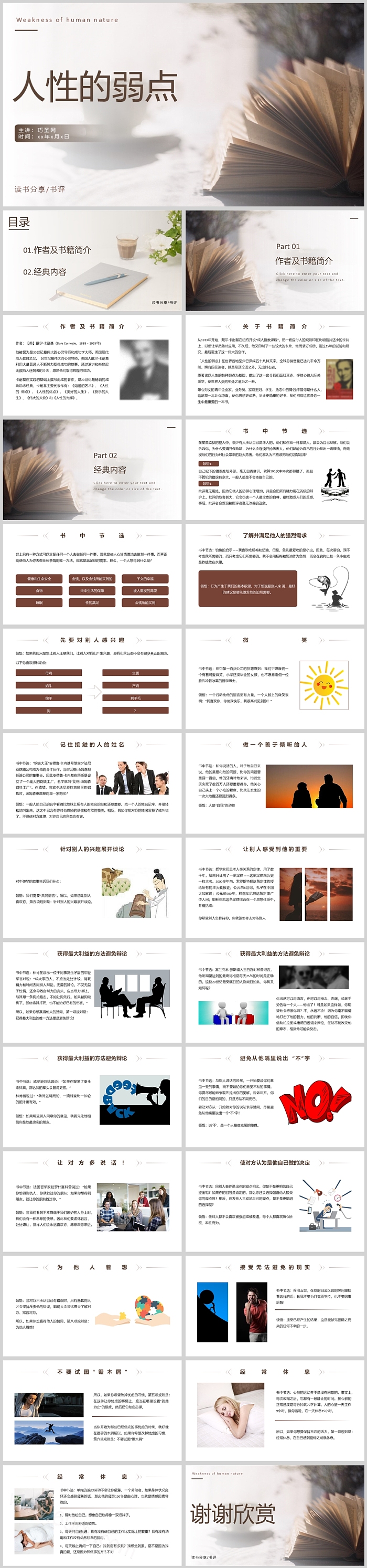 高情商名著阅读《人性的弱点》读书分享读书笔记PPT课件