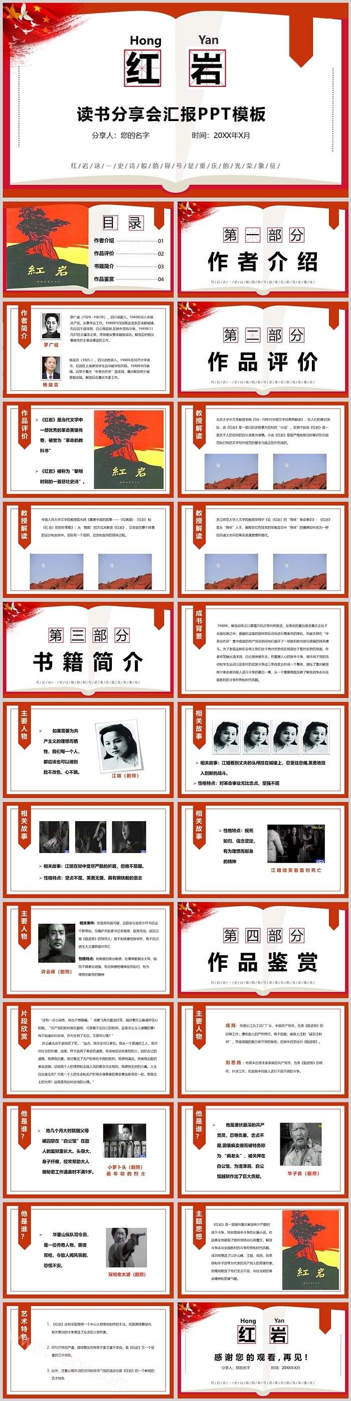 【推荐】优秀初中二年级(7)班《红岩》读书分享会汇报PPT课件