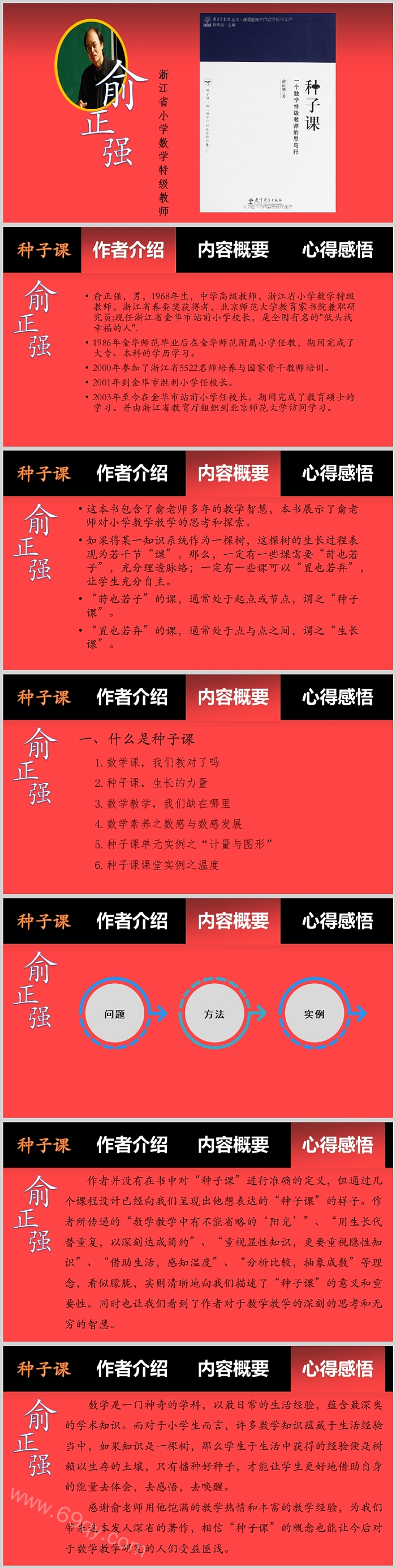 解读浙江省小学数学特级教师俞正强种子课PPT课件