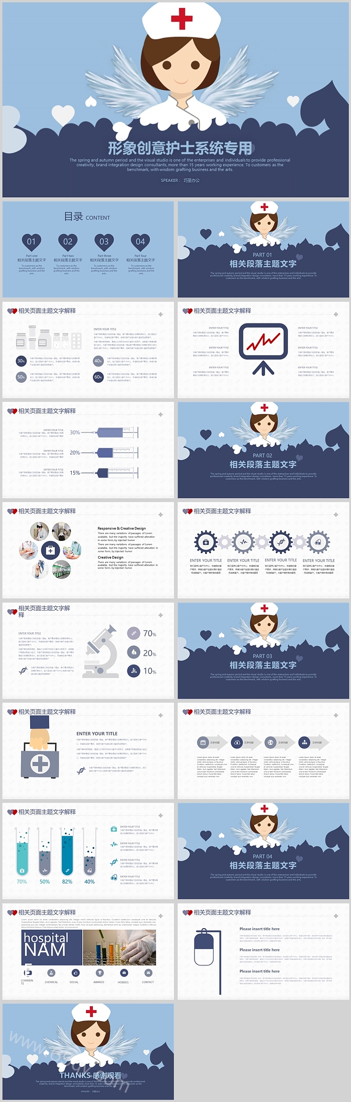 卡通优秀疾病形象创意护士系统专用护理查房ppt课件