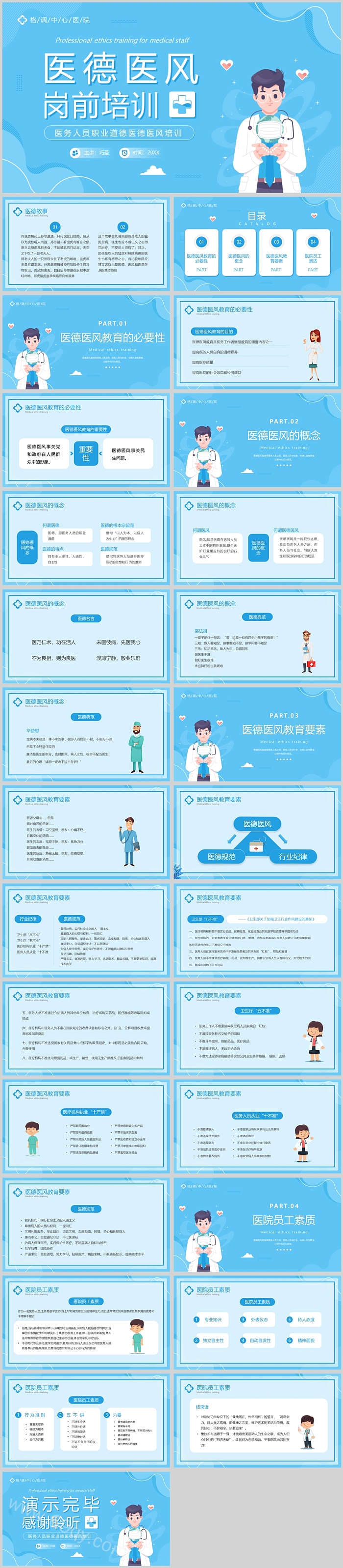 2024全新医德医风岗前培训医务人员职业道德医德医风培训ppt课件