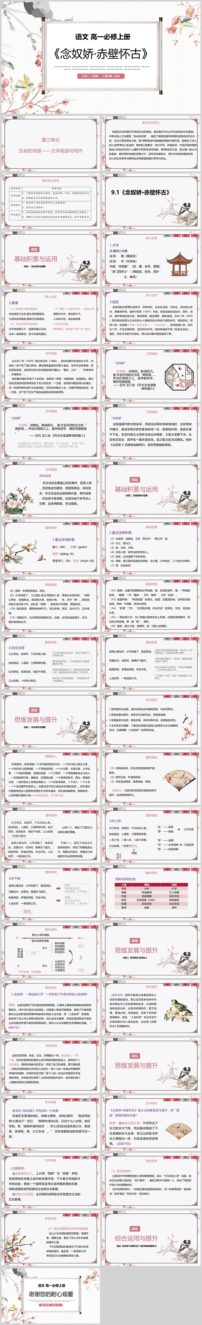 部编版语文高一必修上册 《念奴娇·赤壁怀古》教学说课ppt课件