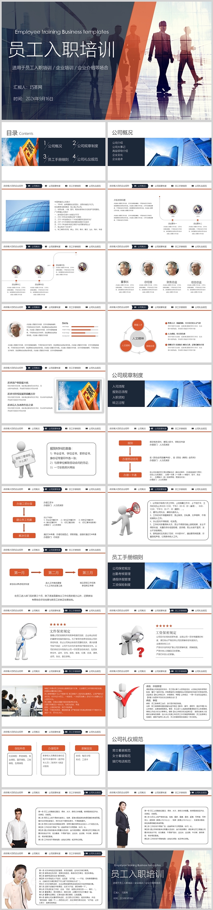 全新企业公司新员工人员入职培训PPT课件