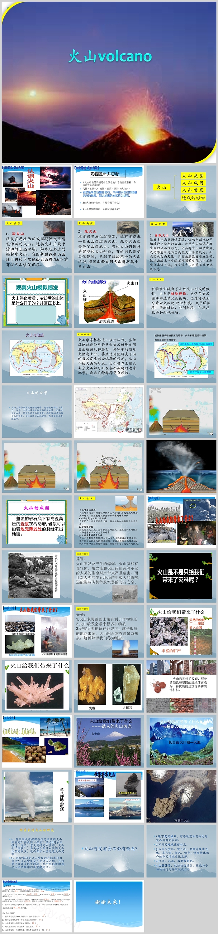 小学六年级上科普知识科学--认识火山PPT课件
