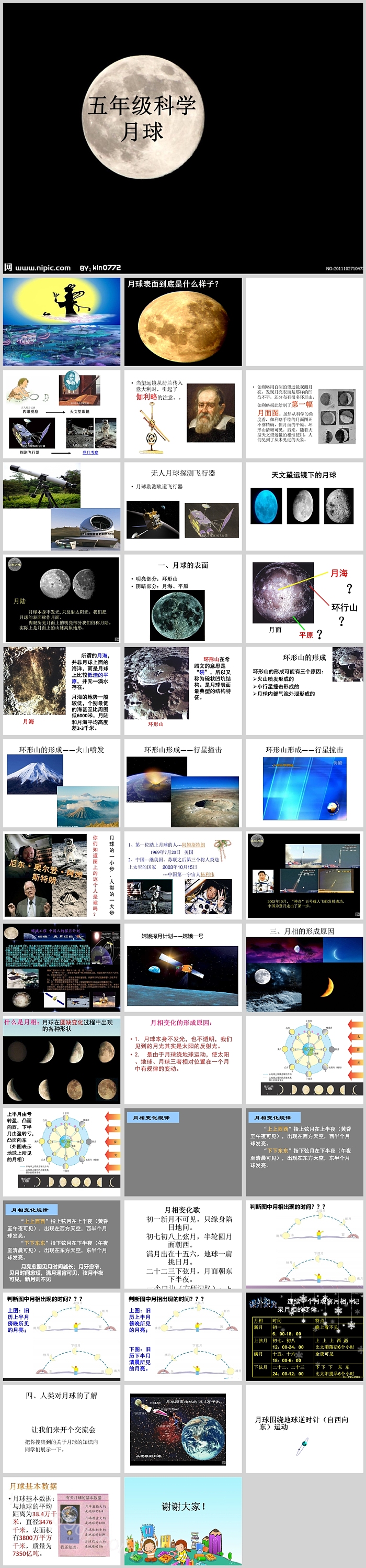 教科版小学科学六年级科学认识月球科普知识教育PPT课件