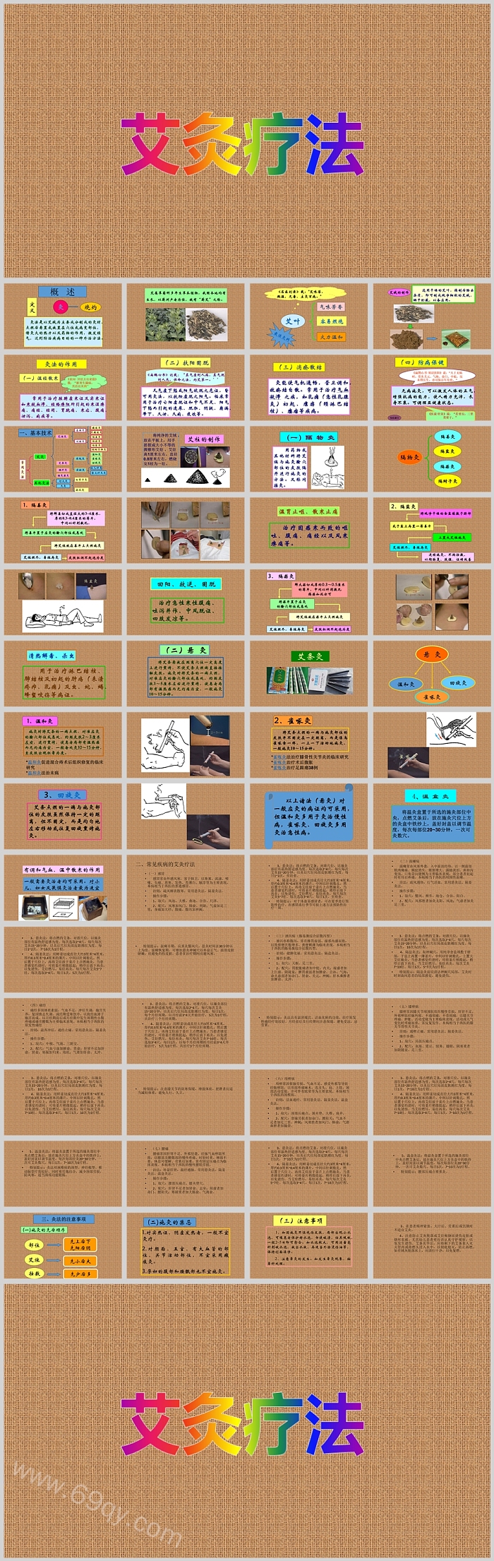 最新完整版中国传统中医文化艾灸疗法养生健康知识科普讲座PPT课件