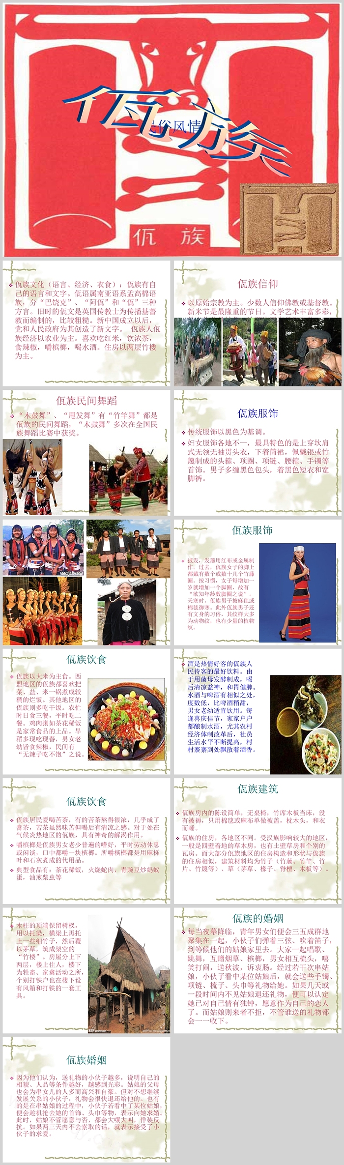 精品少数民族佤族风情民俗文化科普介绍PPT课件