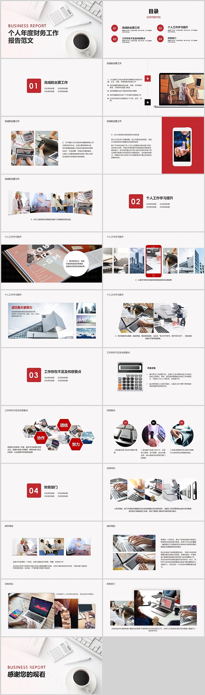 个人年度财务工作报告分析总结述职报告范文PPT模版