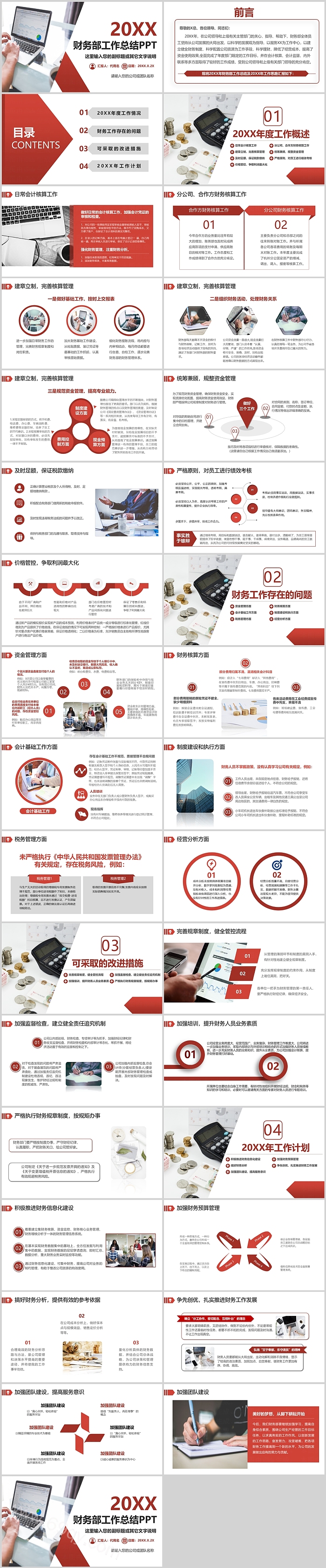 2025年企业单位财务部门主管个人工作总结汇报PPT模版