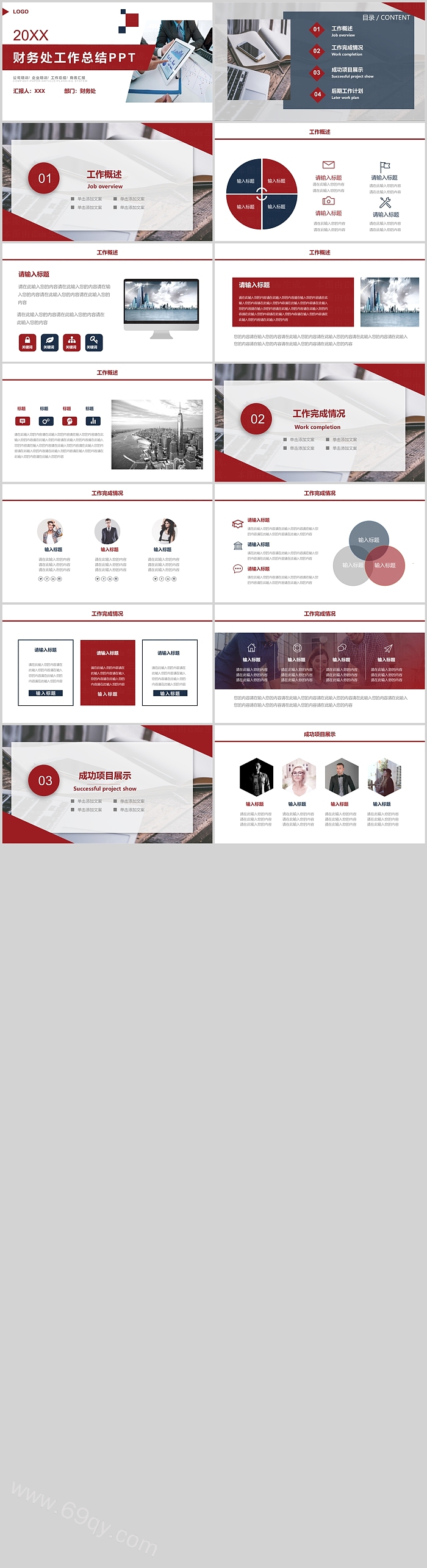 公司企业财务处财会部门年终工作总结汇报PPT模版