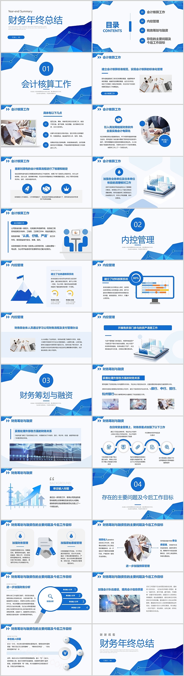 2025全新公司企业财务人员财务会议年终总结ppt模版