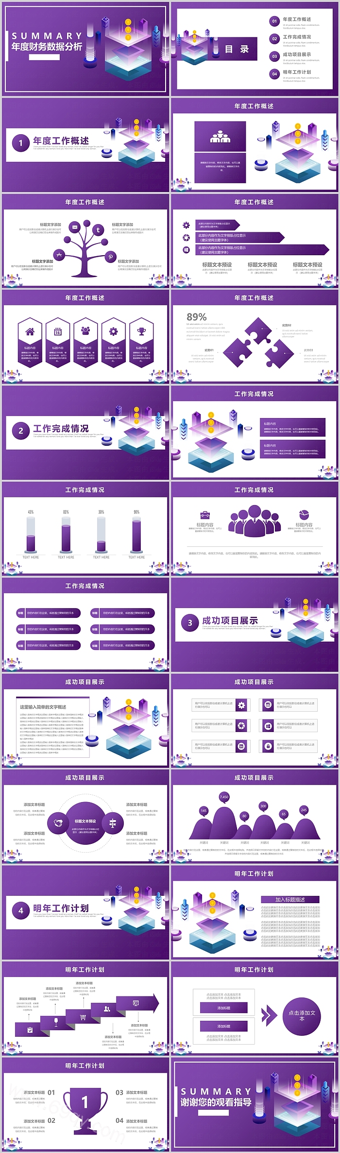 全新企业年度财务数据财务数据分析报告工作总结PPT模版
