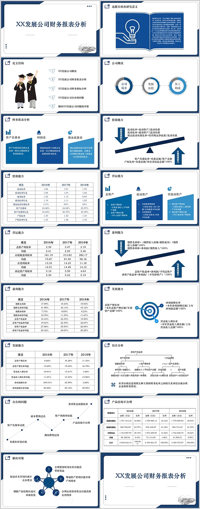 2024年度公司年度报告发展公司财务报表分析汇报PPT模版