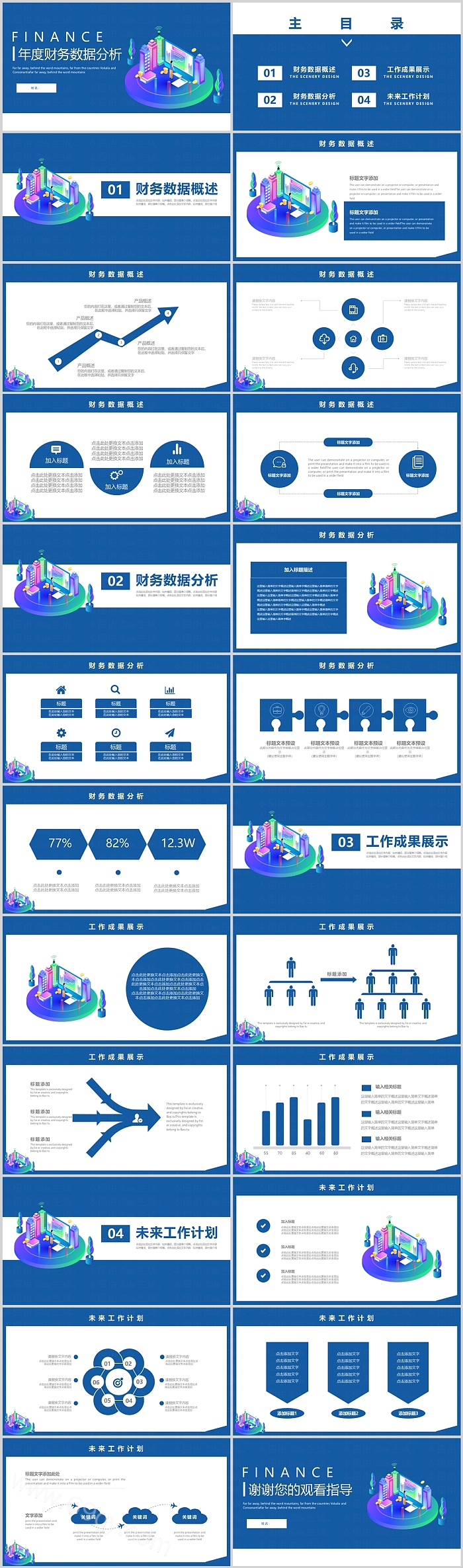 企业单位年度财务数据分析报告总结汇报PPT模版