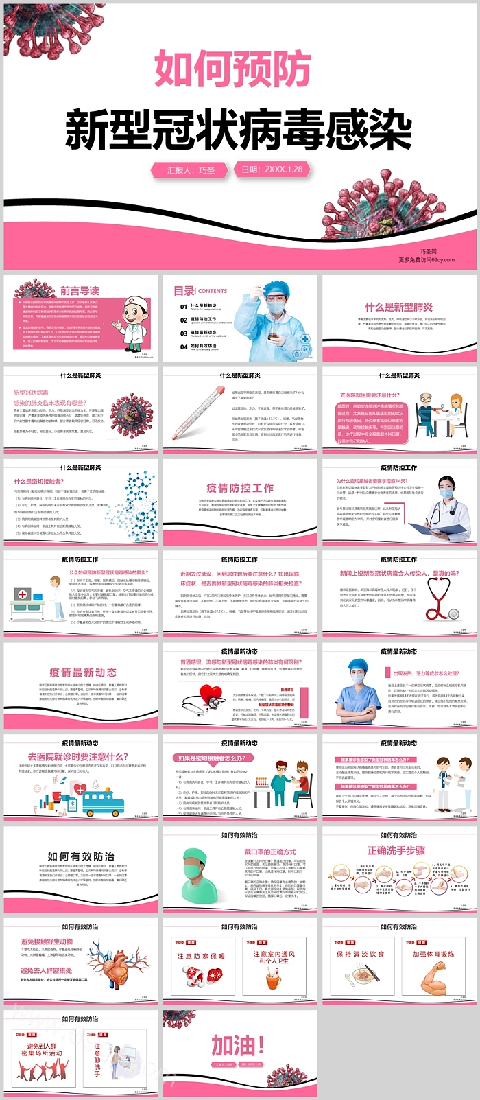 如何预防新型冠状病毒感染新冠肺炎防控知识讲座知识PPT课件