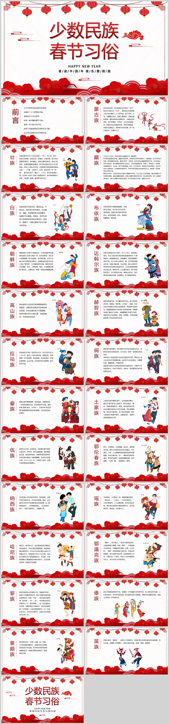 中小学生少数民族中国传统节日春节习俗介绍主题班会ppt课件