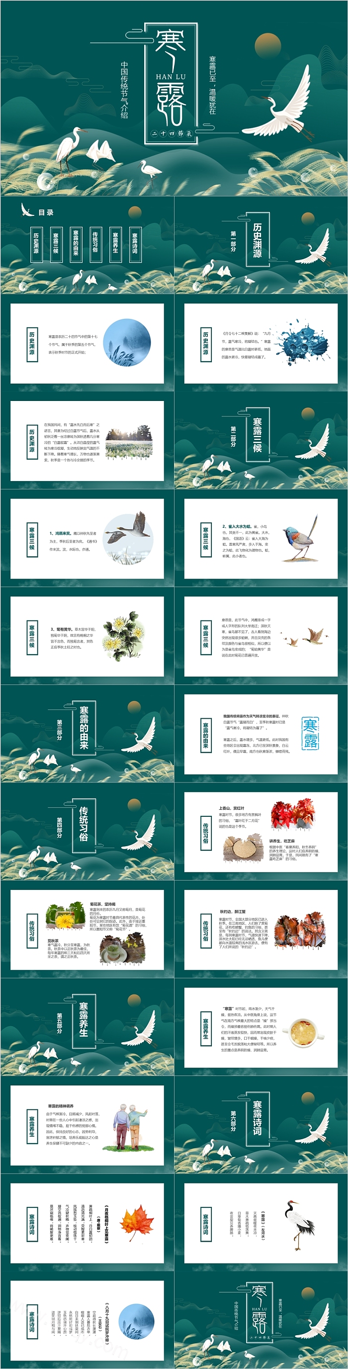 幼儿园完整版中国传统二十四节气介绍寒露主题宣传教育ppt课件