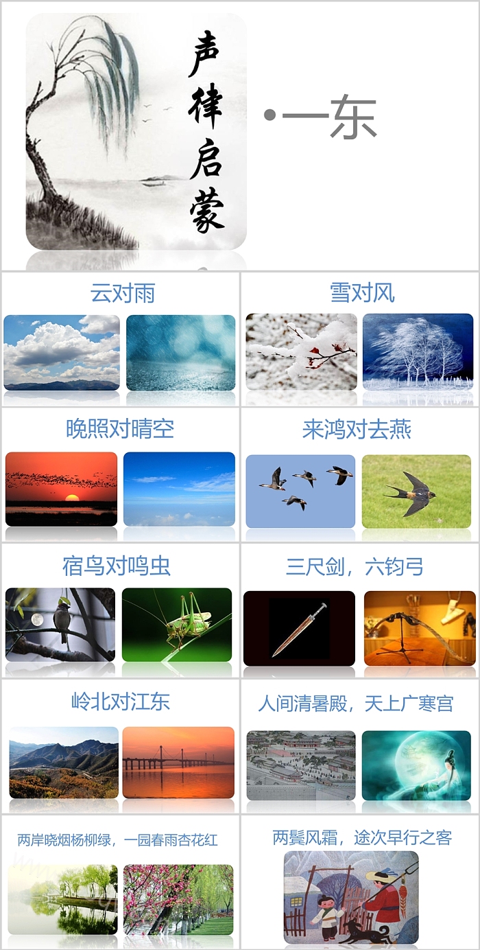 国学课堂经典诵读《声律启蒙》一东课堂PPT课件