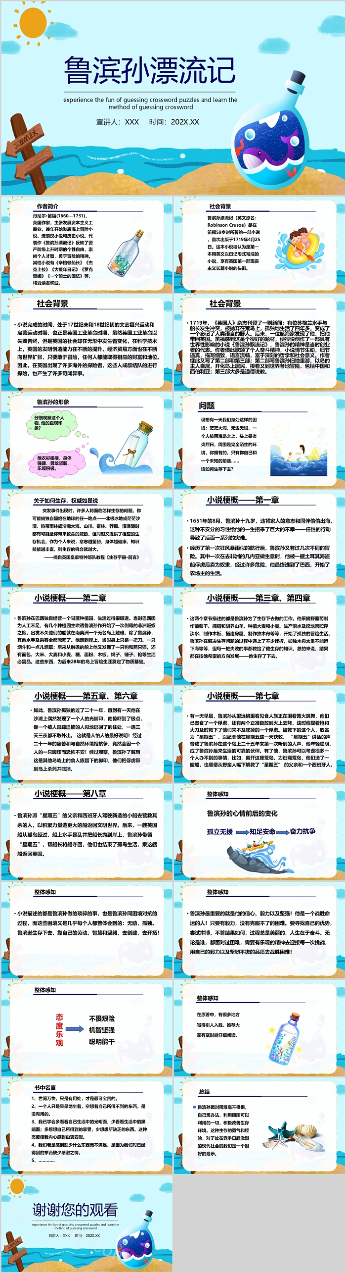 优秀部编人教完整版语文六年级下册第5课《鲁滨孙漂流记》PPT课件
