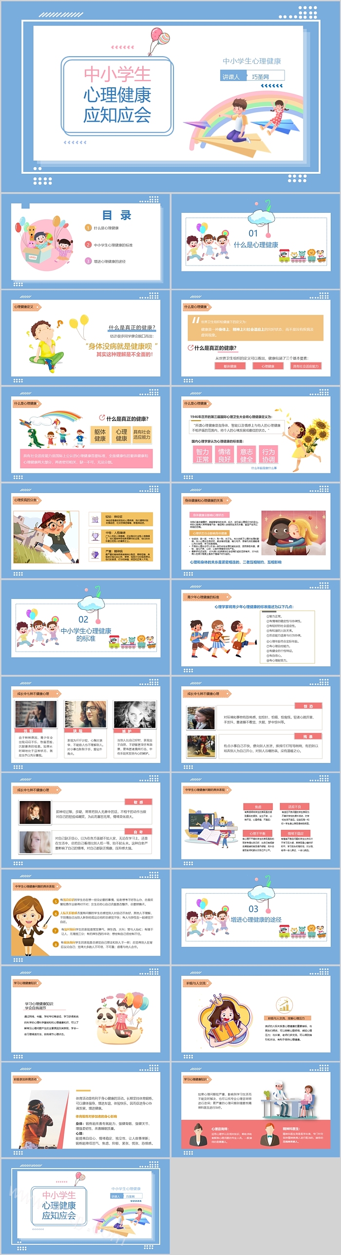 中小学生心理健康应知应会图文教育教学主题班会PPT课件