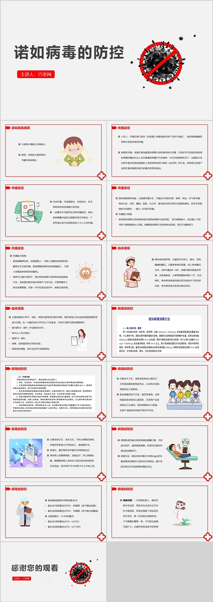 幼儿园预防诺如病毒的防控教育主题班会PPT课件