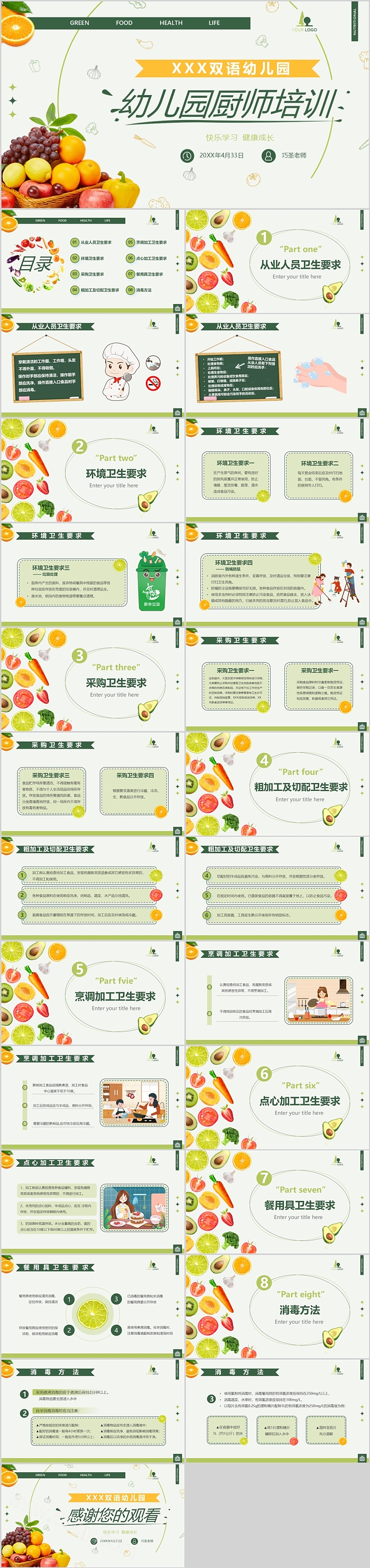 幼儿园厨房厨师做菜工作人员健康教育讲座培训PPT课件