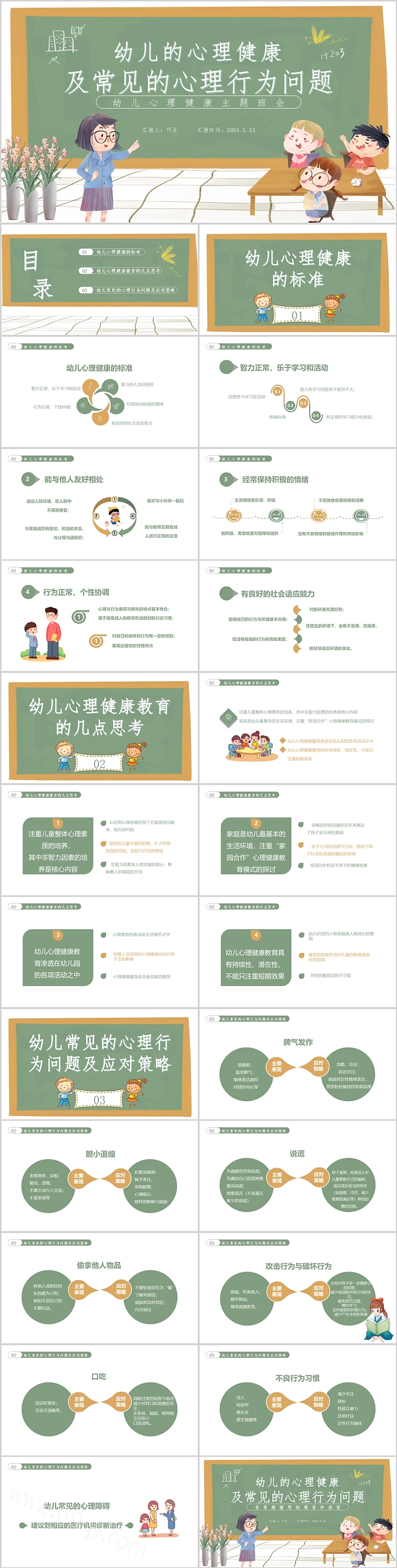 幼儿的心理健康及常见的心理行为问题主题班会PPT课件