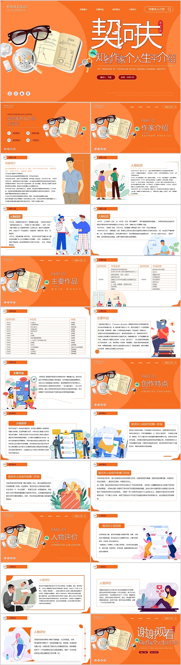 契科夫知名作家个人生平介绍ppt课件