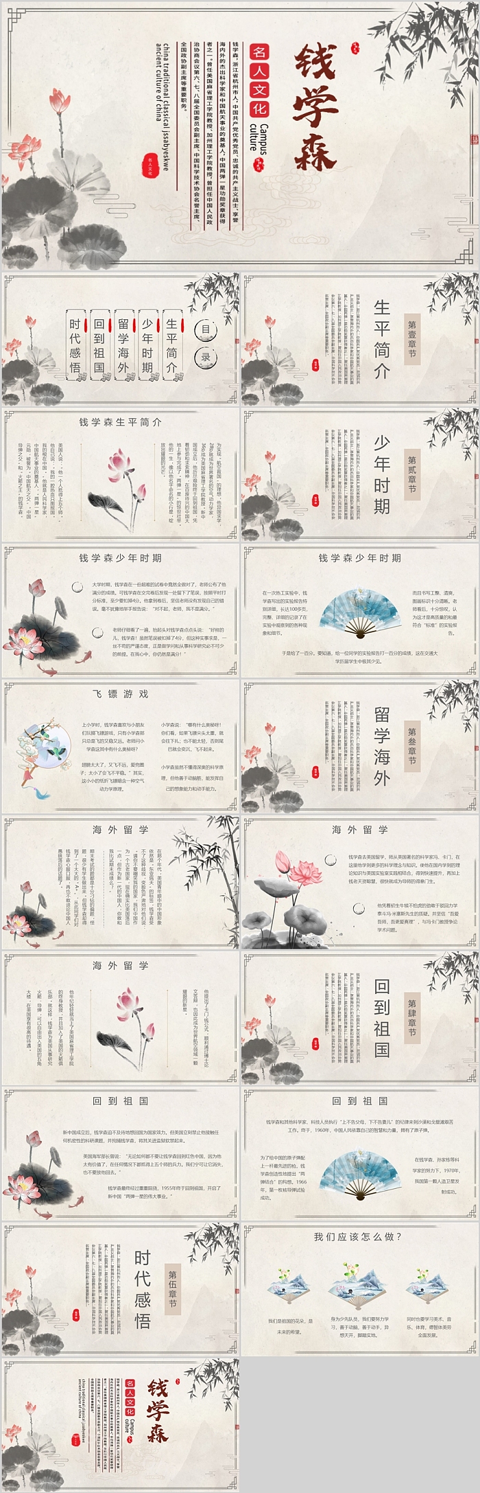 中国两弹一星科学脊梁钱学森知名人物名人介绍ppt课件