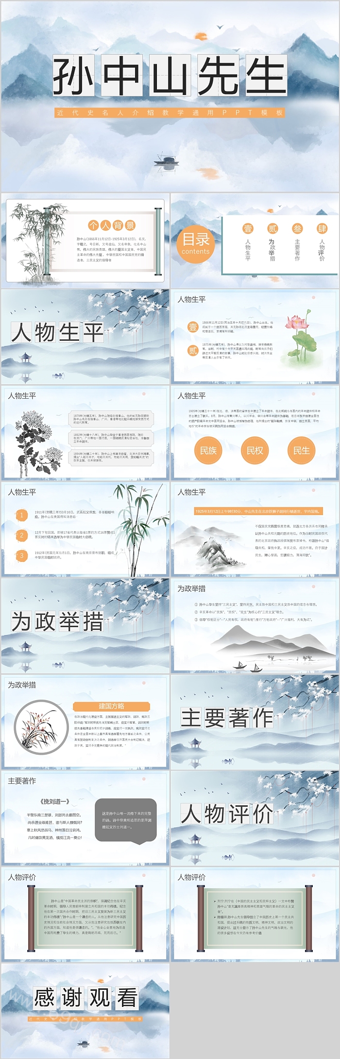 中国近代一代伟人孙中山先生近代史名人介绍教学通用PPT课件