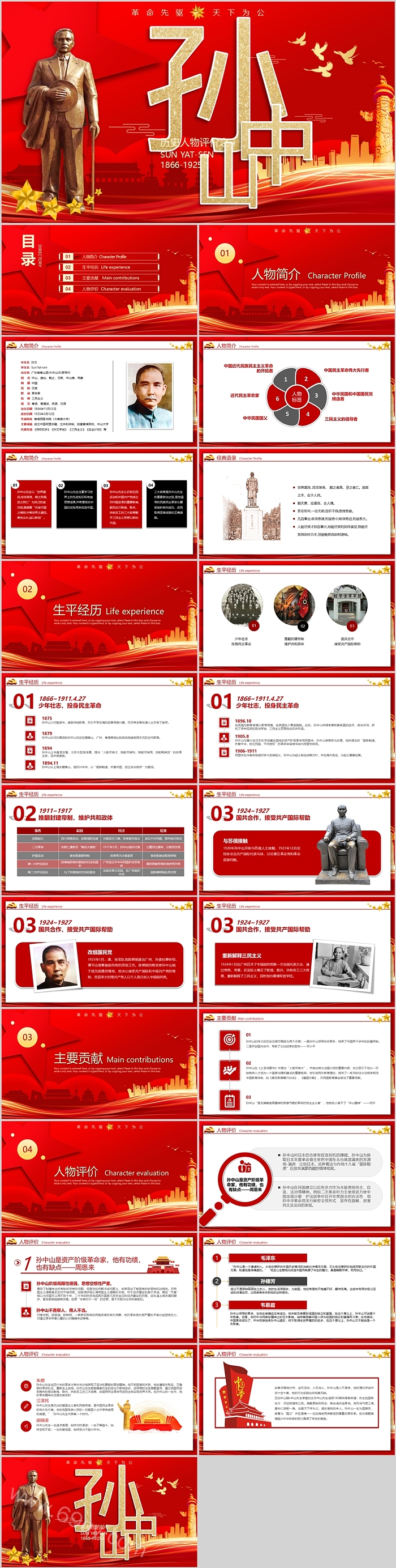 中国近代史革命先驱历史人物评价之孙中山事迹宣传人物简介ppt课件