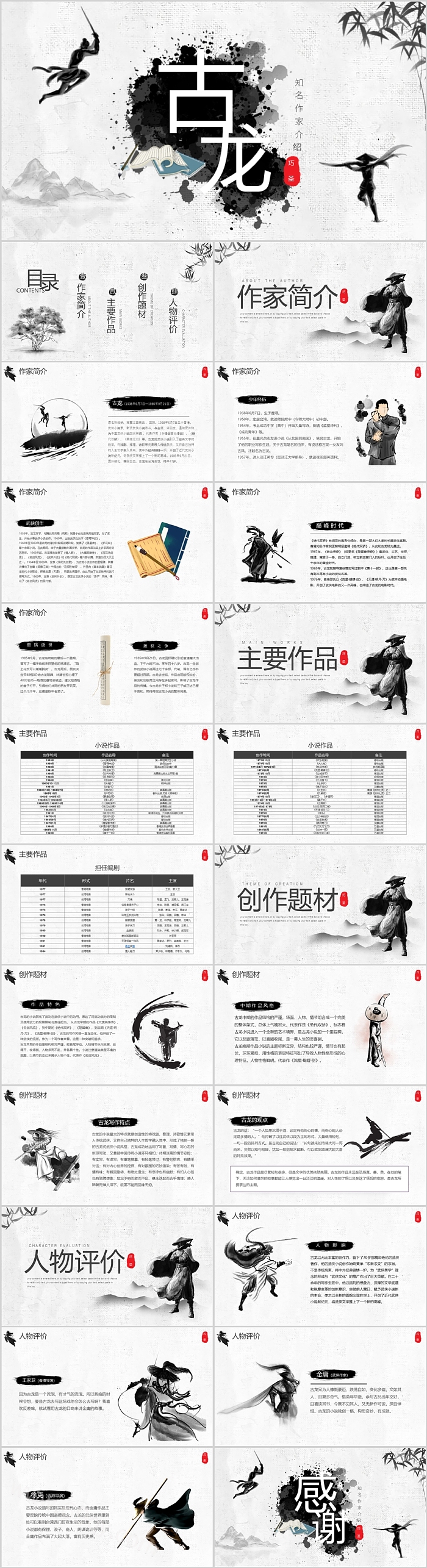 中国小说家诗人知名作家古龙人物介绍个人简介ppt课件