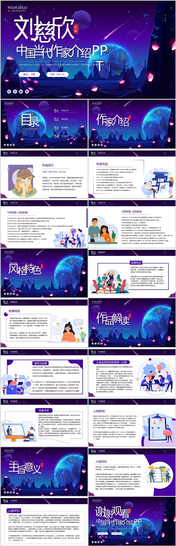 中国著名名人人物介绍刘兹欣中国当代作家介绍ppt课件