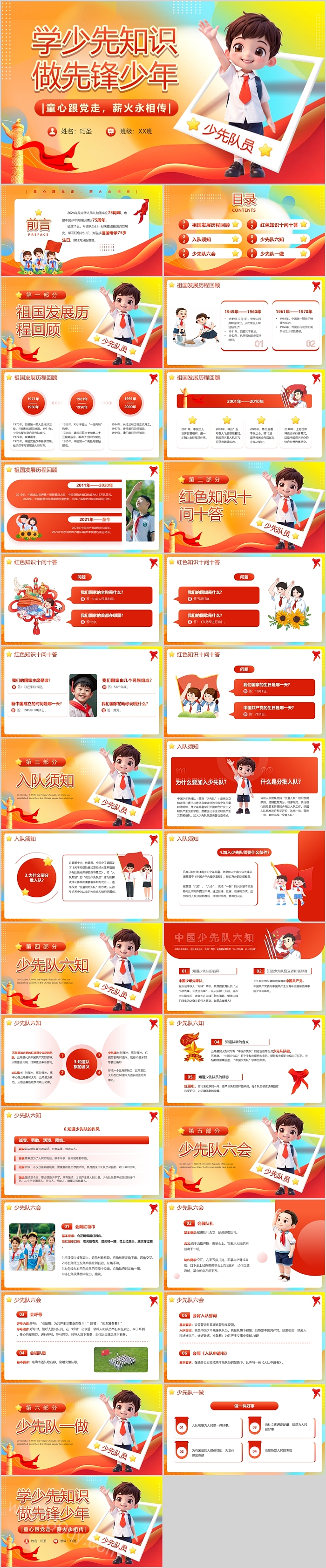 少先队入队学少先知识做先锋少年主题班会ppt课件