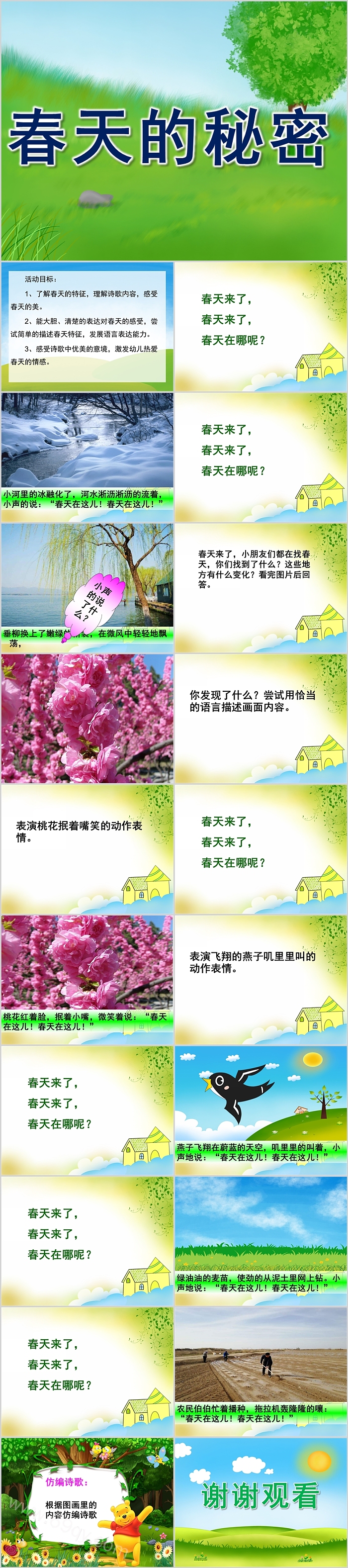 幼儿园大班语言活动《春天的秘密》教学教案PPT课件