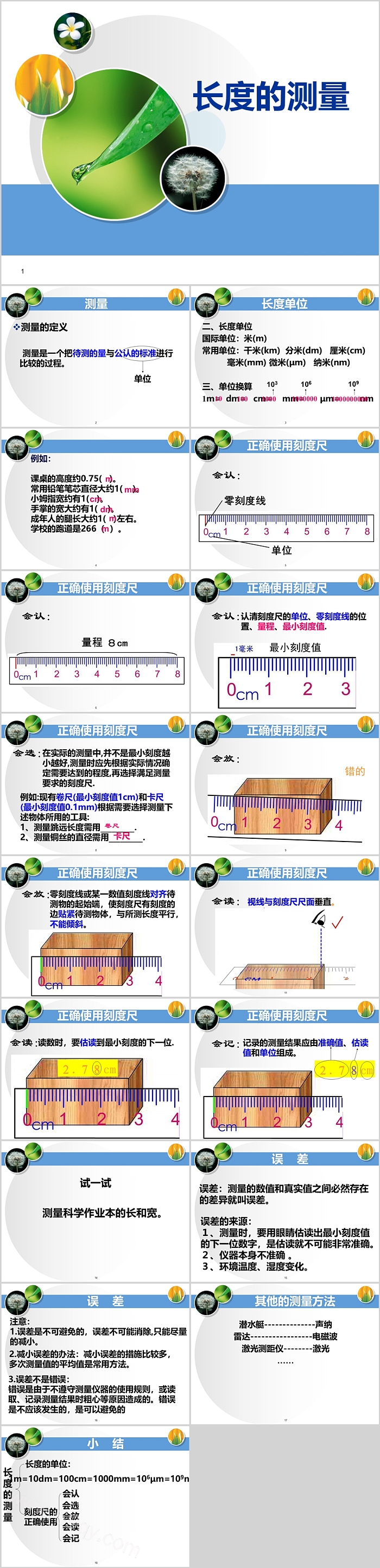 完整版幼儿园大班数学科学《长度的测量》教育教学ppt课件