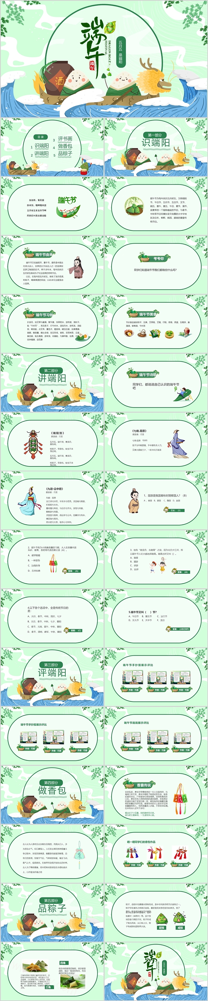 五月五是端阳端午节传统习俗文化介绍主题班会ppt课件