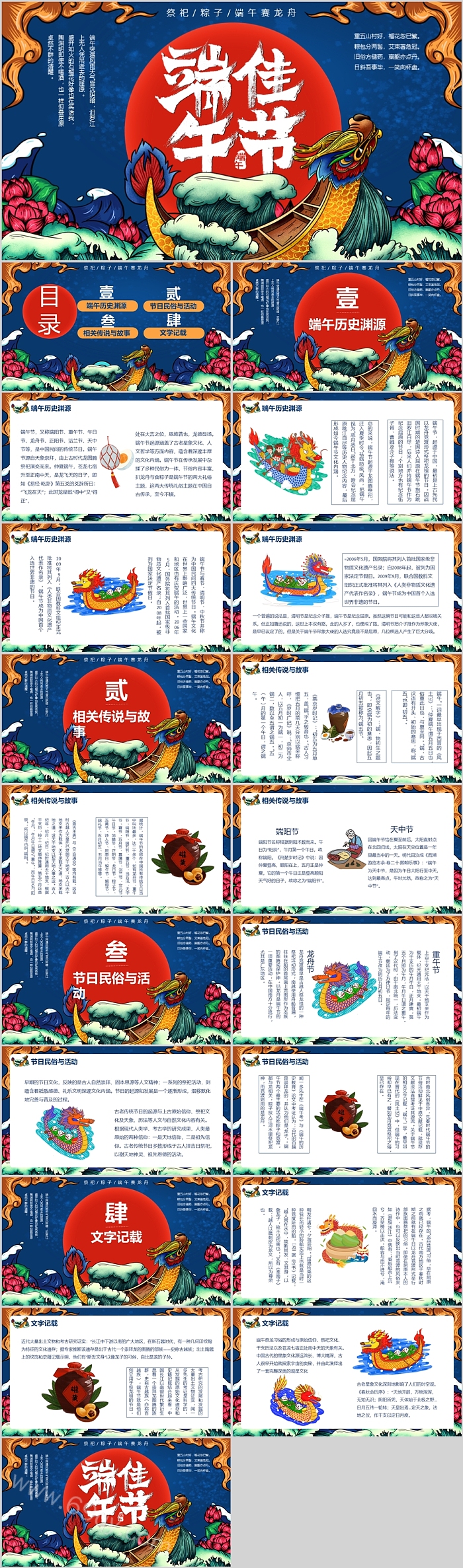 中国传统文化节日习俗端午佳节主题班会ppt课件