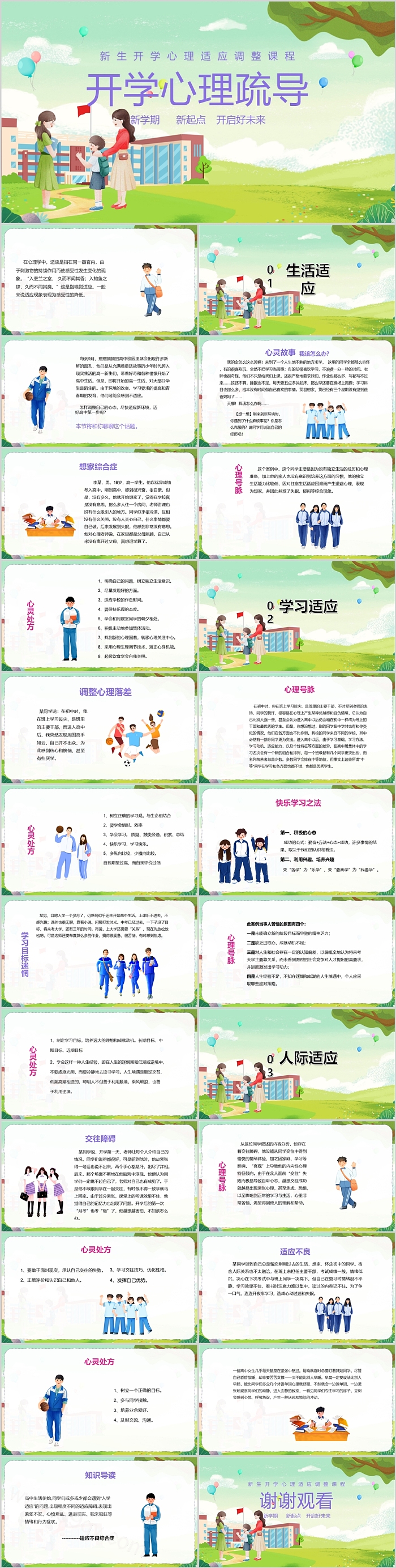 开学心理疏导新生开学心理适应调整课程ppt课件