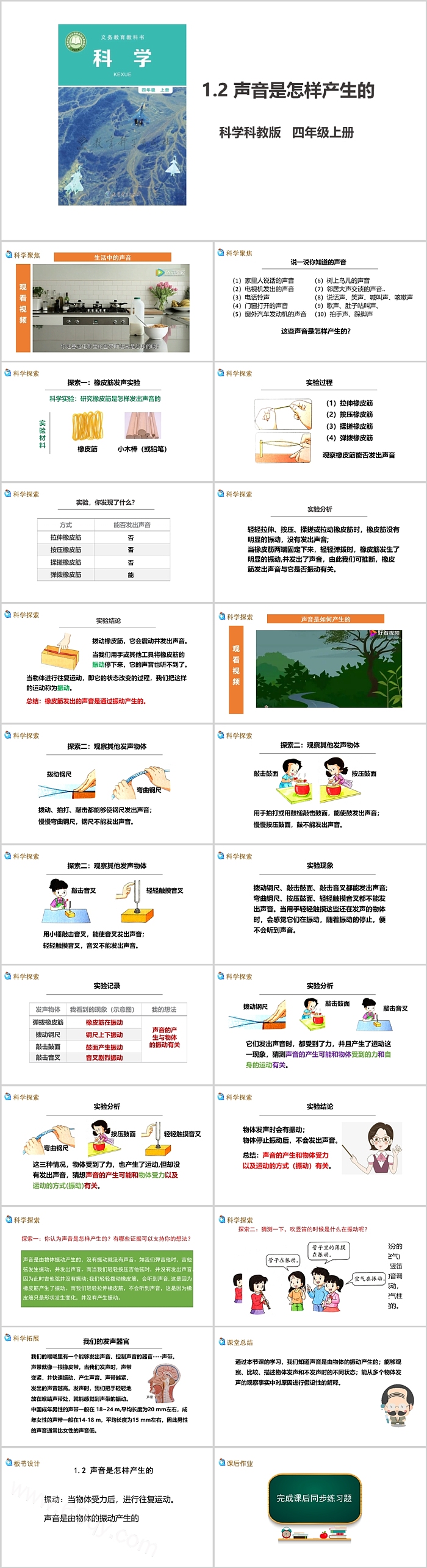小学科学教科版四年级上册《声音是怎样产生的》教学ppt课件