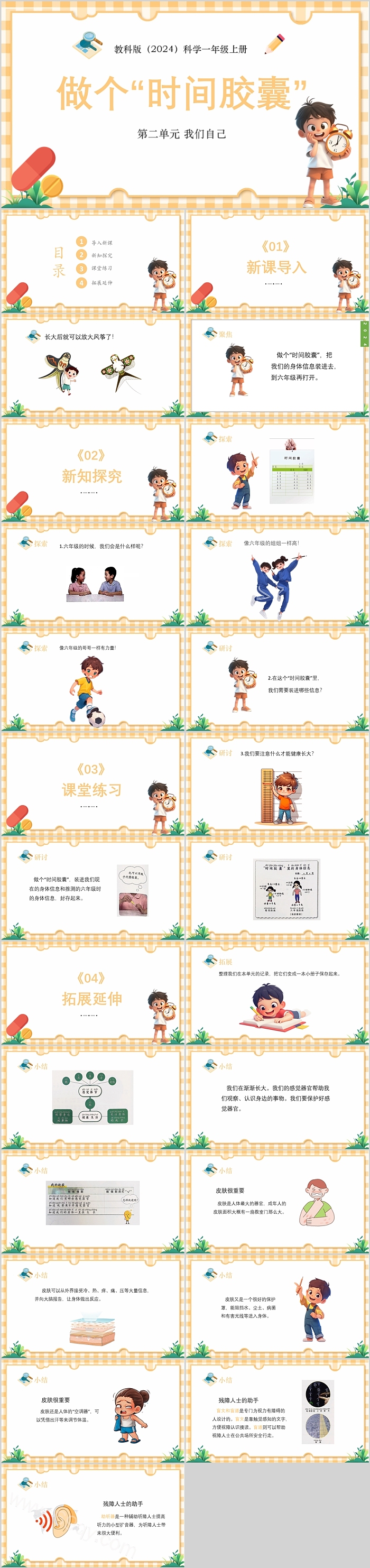 2024新教科版小学科学一年级上册 第二单元 我们自己《做个“时间胶囊”》教学ppt课件